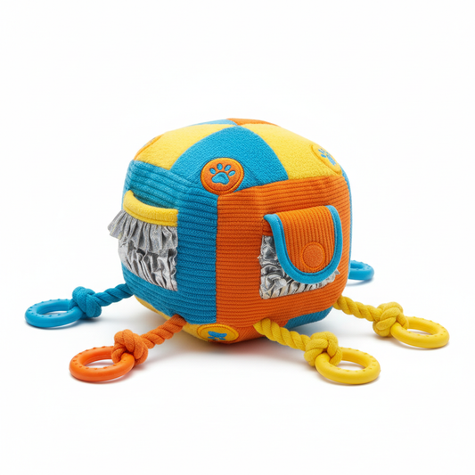 Perfect for the curious pup who loves discovering new things! Features hidden squeakers and crinkle elements that spark your dog's natural instincts.