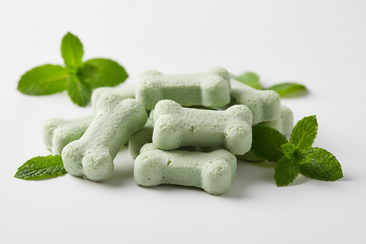 These minty-fresh treats help freshen your dog's breath naturally. A daily treat that supports dental health.